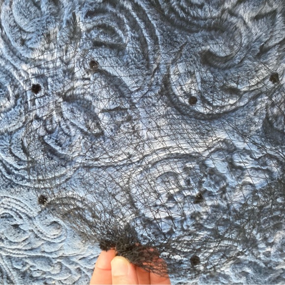 🍂NEW Black Polka Dot Fishnet Fascinator Attachment - Picture 2 of 2